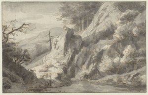 Mountain Landscape with a Dead Conifer by Jan van Aken