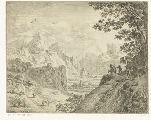 River Landscape with Travelers (Rhineland Landscapes) by Jan van Aken