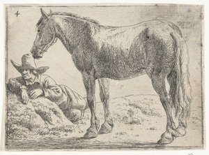 Standing Horse with Resting Rider by Jan van Aken