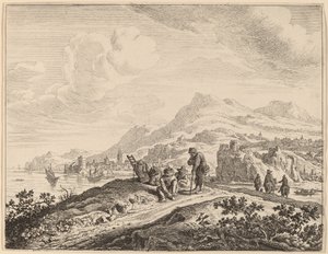 View of the River Rhine by Jan van Aken after Herman Saftleven