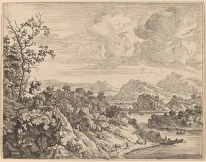 View of the River Rhine by Jan van Aken after Herman Saftleven