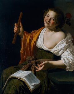 Girl with Flute. Around 1630