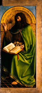 The Ghent Altarpiece. Adoration of the Mystic Lamb: John the Baptist (1432) by Jan van Eyck