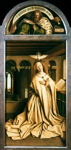 The Ghent Altarpiece. Adoration of the Mystic Lamb: Virgin Annunciate, 1432 by Jan van Eyck