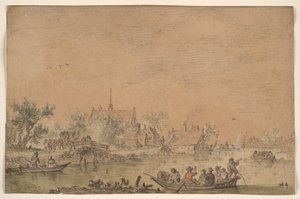 Boating Party on a River by Jan van Goyen