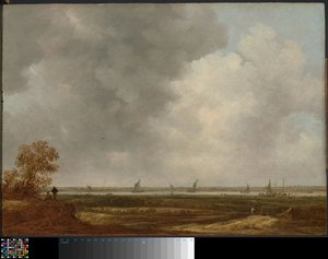 Panoramic View of a River with Low-lying Meadows by Jan van Goyen