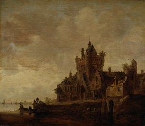 River Landscape with Castle by Jan van Goyen