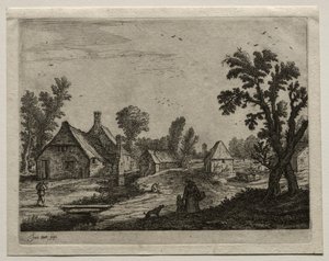 The Plank over the Stream by Jan van Goyen