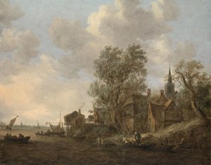 View of a Town on a River by Jan van Goyen