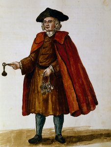 Sellers of keys to private boxes for theatrical performances, watercolor by Giovanni Grevembroch by Jan van Grevenbroeck