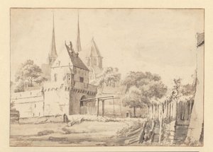 View of the Bergpoort and Bergkerk in Deventer by Jan van Kessel