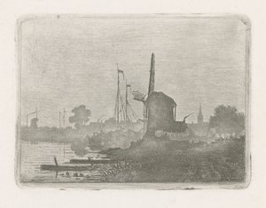 View of a Mill by the Water by Jan van Lokhorst