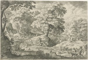 Deer Hunt in a Swamp by Jan van Londerseel