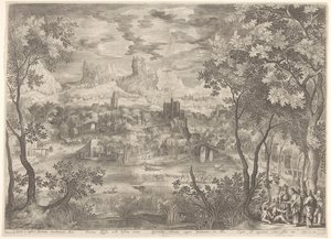 Landscape with Christ Exorcising a Demon from a Mute Man by Jan van Londerseel