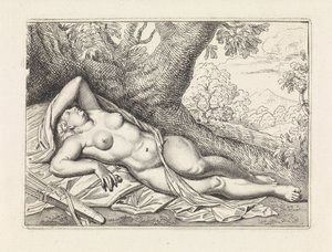 Sleeping Diana in Landscape by Jan van Neck