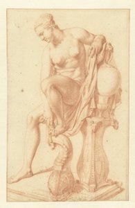 Seated Naked Woman at Her Toilet by Jan van Neck