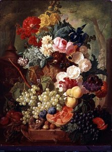 Roses, an Iris and a Poppy by Jan van Os