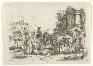Drinking Cattle at a Spring