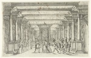 A Warrior Greeting a Princess (Designs for Stage Decorations) by Jan van Ossenbeeck