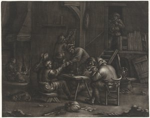 Inn with Drinking Men by Jan van Somer