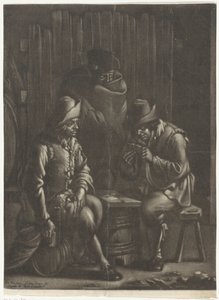 Card Players Around a Barrel by Jan van Somer