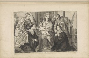 Mary with the Christ Child, St. Lucia, St. Catherine of Alexandria, and Two Donors by Jan van Troyen