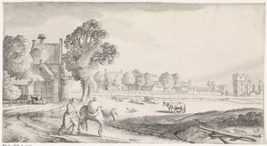 Farmer with Packhorse on a Country Road by Jan van de Velde (II)