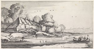 Duck Hunt on a River by a Farm