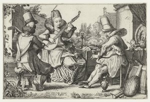 Elegant Company Making Music in a Garden