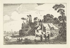 Figures on a Country Road by a Farm by Jan van de Velde (II)