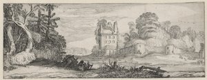 View of a Ruin of a House by a Wall (Landscapes and Ruins) by Jan van de Velde (II)