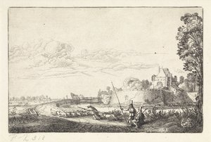 Landscape with the Zijlpoort in Haarlem (series title: Landscapes, Amenissimae Aliquot Requculae) by Jan van de Velde (II)