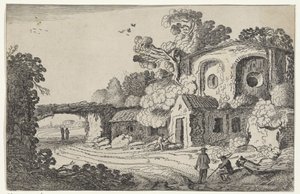 Landscape with Old Castle by Jan van de Velde (II)