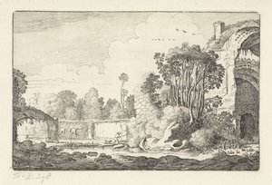 Man with a Dog by a Ruin (series title: Landscapes, Amenissimae Aliquot Requculae)