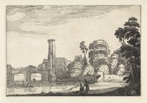 Bridge by a Ruin by Jan van de Velde (II)