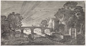 River View at Sunset (series title: Pleasant Landscapes and Delightful Sights)