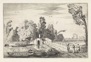 River Landscape with a Stone Bridge by Jan van de Velde (II)
