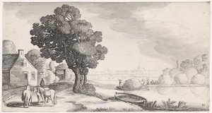 Transport of Hay on a River with Haarlem in the Distance (Playsante lantschappen ende vermakelycke gesichten)