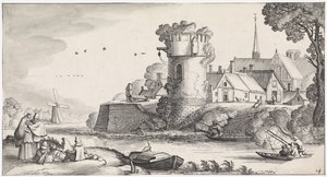 Watchtower by a River by Jan van de Velde (II)