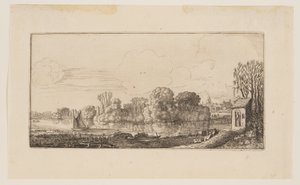 A Little Chapel by a Pond, from Six Landscapes