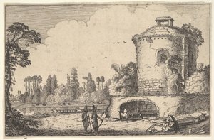 Landscape with a Round Tower by Jan van de Velde II