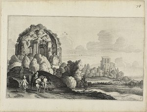 Travellers in Front of the Minerva Medica Temple in Rome