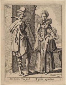 Two Figures in Costume by Jan van de Velde II