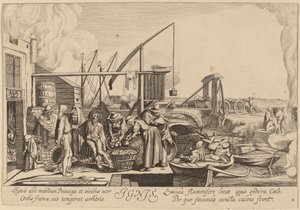Fire by Jan van de Velde II after Willem Buytewech