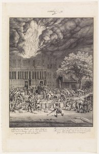 Fire on the Leidschegracht 1684 by Jan van der Heyden