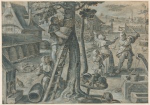 The Capture of a Swarm of Bees in a Farmyard by Jan van der Straet