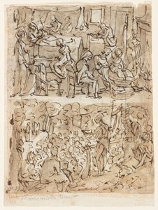 Four Scenes from the Life of St. John the Baptist, Preliminary Designs for a Print Series (recto and verso)