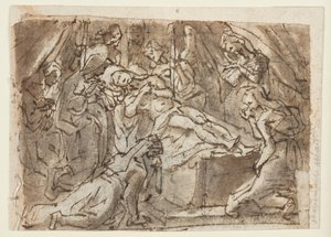 Recto: Lamentation over the Dead Christ; Verso: Zeuxis Painting Helen of Troy