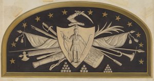 Lunette - Massachusetts State Seal, c. 1937 by Jane Iverson