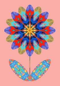 Flower Cutout on Pale Pink, 2020 by Jane Tattersfield